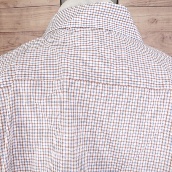 PRONTO UOMO NON-IRON CLASSIC FIT CHECK BUTTON UP DRESS SHIRT 18.5 36/37 TALL - Picture 5 of 6